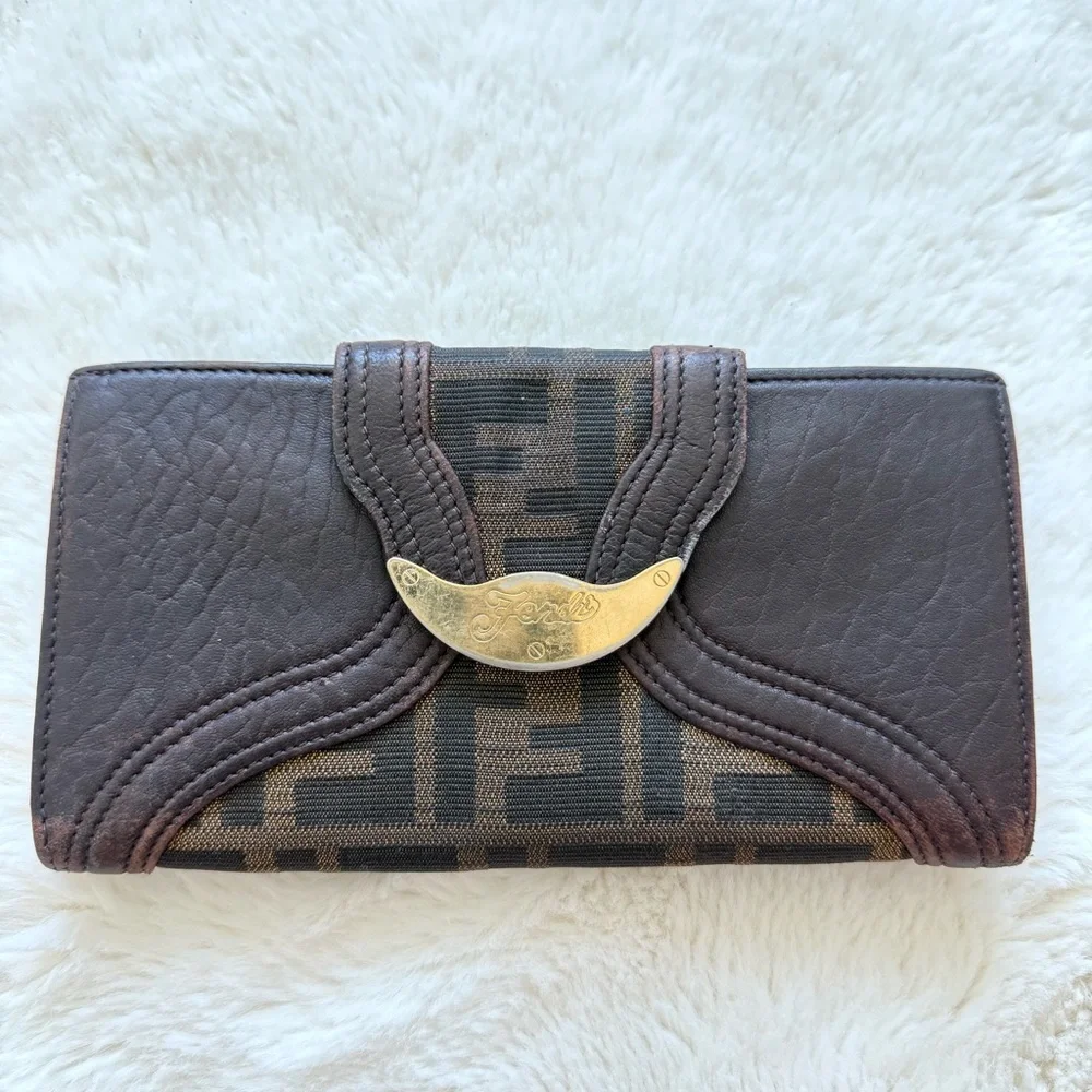 Fendi unisex vintage long wallet Authentic